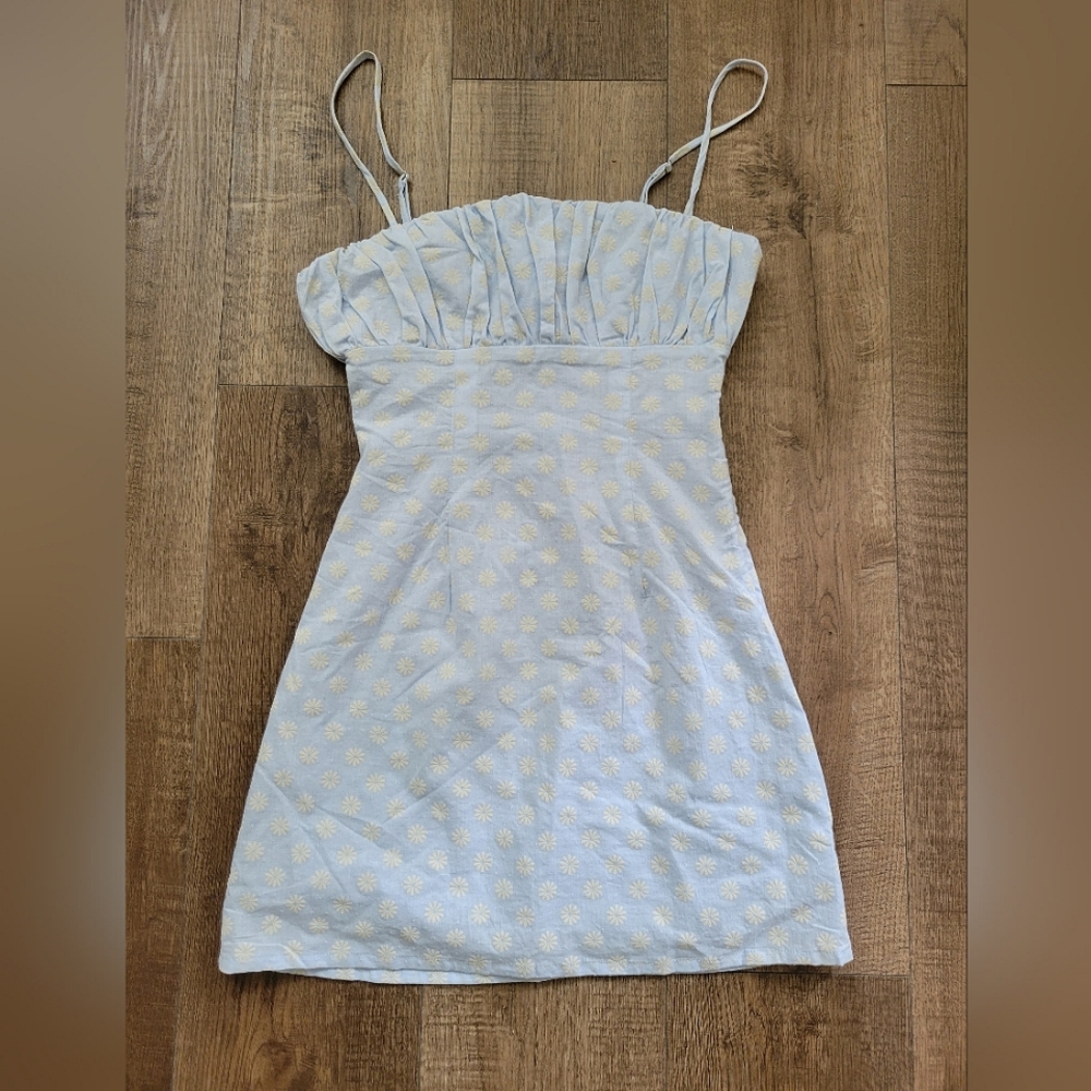 Princess polly light blue floral mini dress